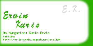 ervin kuris business card